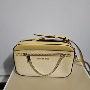 Michael Kors Lemon Crossbody Bag with Gold Accents